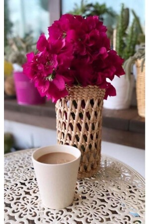 أزياء مزينة من طراز MNZ-Wicker Vase Model - Süs Dükkanı