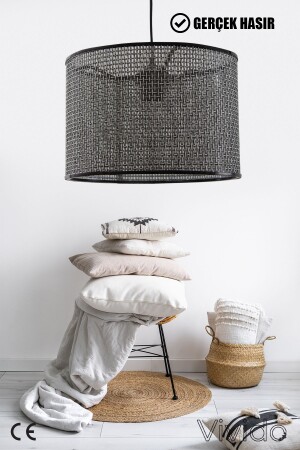 MNZ-Wicker أسود أبيض-Wicker ضوء معلق شاندليئر ABS-6000KK - Vivido Abajur