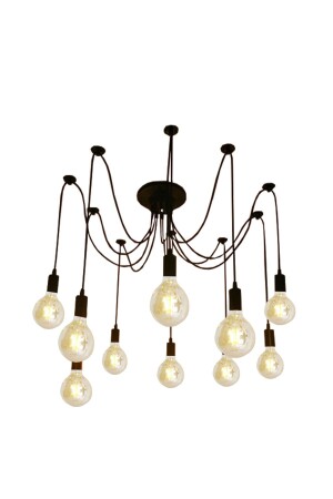 عنكبوت MNZ-Wired 10 Lure أسود السقف معلقة مصباح معلق قمر KÖRÜMCEK10-0100-S - Taşcan Aydınlatma