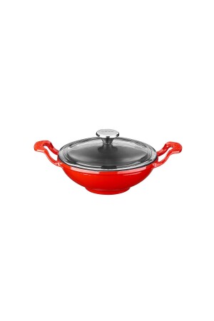 ميني فولاذ من الحديد المعدن MNZ-Wok المقبض الصلب مع قطر الغطاء الزجاجي ((Ø) 16cm. 018623 - Lava