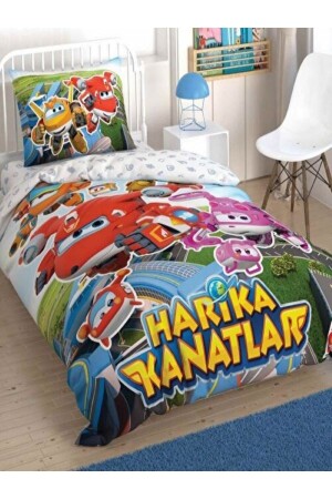 MNZ-Wonderful Wings Super Team مرخصة غطاء القماش مجموعة مرنة 160 سم × 220 سم 92890 - Taç