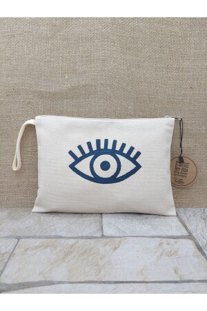 MNZ-Woodblock Print Eye Pattern Clutch - حقيبة محفظة - حقيبة تجميل - Obidev