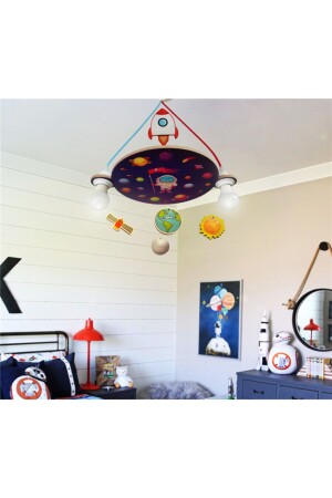 صاروخ فضائي من نوع MNZ-WOODEN موضوع الأطفال غرفة الإضاءة 114 - Arya