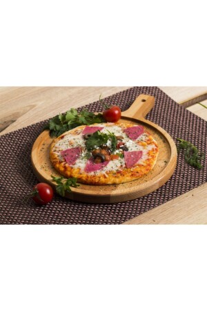 مجلس عرض البيتزا من الخشب (MNZ-Wooden Pizza Presentation Board) EFK_23 - EFKAREART