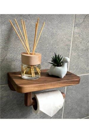 MNZ-Wooden Toilet Paper Holder (الجبن) - WC Hanger 345 - lazzir handle