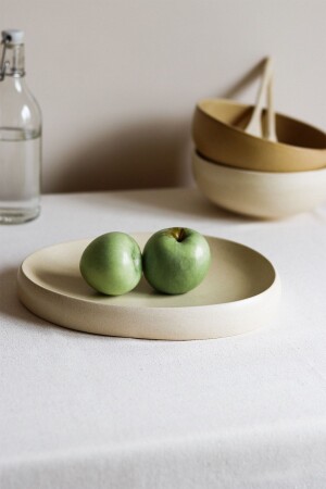 MNZ-X Duygu Batum خردل خدمة تقديم لوحة BSM414 - Beige & Stone