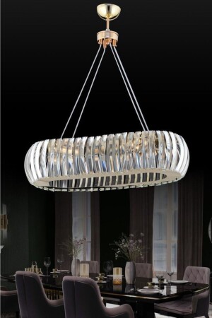 MNZ-Xl طاولة الطعام من الزهرة الذهبية الفاخرة شمعة الحجر الكريستال 1605040012598 - İstanbul Avize