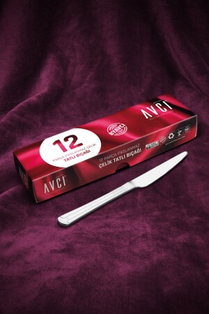 MNZ-Yakamoz 12 قطعة سكين حلوى YKZ-12TB - Avcı
