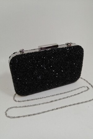 كيس من المجموعة من الـ MNZ-Yakamoz Black Women's Stone Evening Dress Clutch Portfolio Bag - Parktan