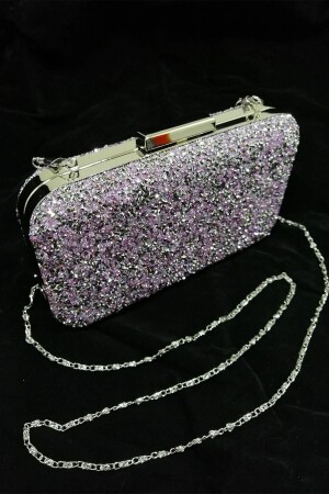 كيس من المجموعة من الـ MNZ-Yakamoz Lilac Stone Evening Dress Clutch Portfolio Bag - Parktan
