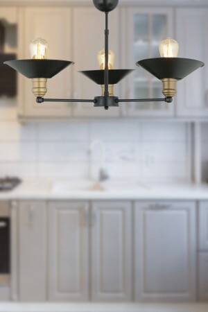 MNZ-Yanko 3 قطعة سوداء قديمة صعودية وجهة معاصر مصباح اللقاء صالة صالة صالة نوم ريترو غرفة المعيشة شمعة 3520-03-Y-BL - Apliqa