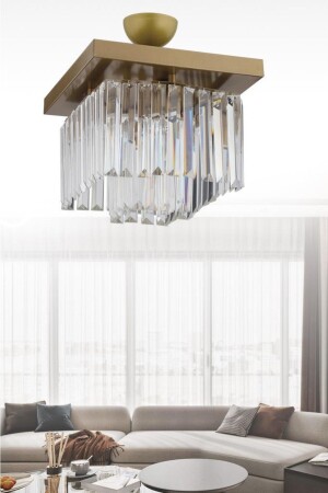 MNZ-Yasemin 30 سم مربع قديم كريستال الحجر الشنابل 1605040012385 - İstanbul Avize