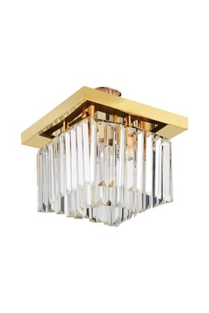 MNZ-Yasemin 30 سم مربع زجاجية ذهبية الحجر الشنابل - İstanbul Avize