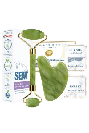 MNZ-Yeşim روولر الوجه والقلب غوا شا الجهة الوسيلة التدليك المعدل المميزة الحجر الطبيعي المعتمد - Seay