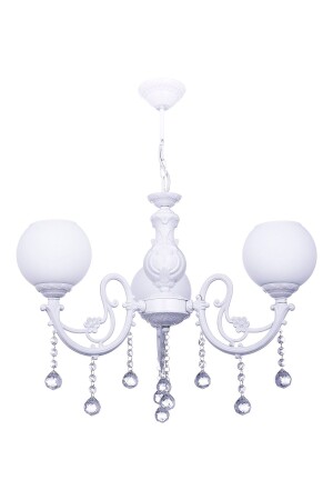 MNZ-Zamak 3 أسلحة الزجاج الحجر الحديث غرفة المعيشة البيضاء شمعة ÖZBK1080 - ÖZBAK AVİZE