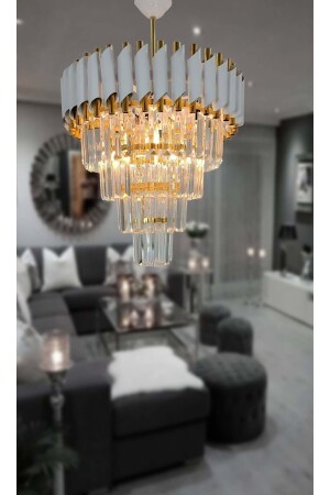 MNZ-Zamira ذهب أبيض 45 سم كريستال الحجر الفاخرة الشنابل BZ32 - MATMAZEL AKSESUAR