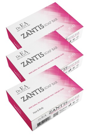 MNZ-Zantis الكبريت، حمض الساليكيليك حمض الجليكوليك حب الشباب، صابون الحبل 80 جرام. صابون 3 حزمة BCHR5680 - Dr. EA Laboratories