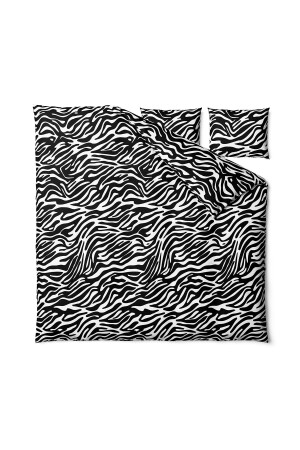 MNZ-Zebra 100% القطن Ranforce غطاء مزدوج الستائر و 2 غطاءات الوسادة 200x220 CTNSZE20 - Cote Blanc