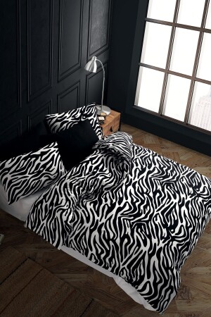 MNZ-Zebra 100% القطن Ranforce King Size Duvet Cover Set 240x220 CTNTZE24 - Cote Blanc
