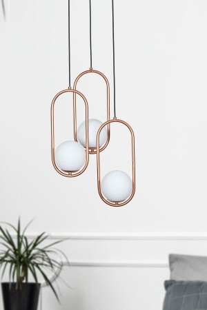 MNZ-Zenga 3 قطعة نحاس معدنية جسم الزجاج الأبيض تصميم فخمة الشنابل LZRNAVZ35 - Luzarana