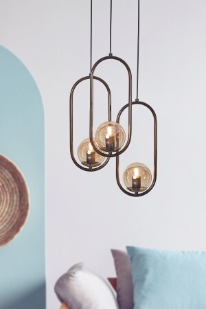 MNZ-Zenga 3 قطع جسم معدني قديم عسل ملونة الزجاج تصميم فاخر الشنابل LZRNAVZ40 - Luzarana