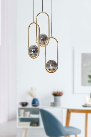 MNZ-Zenga 3-piece جسم معدني صفراء، زجاج مدخن تصميم فاخر الشنابل LZRNAVZ26 - Luzarana