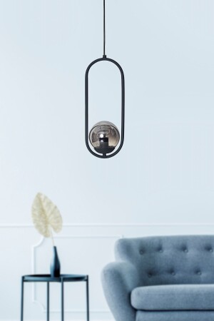 MNZ-Zenga واحد أنثراكيت المعدن الجسم الزجاج المدخن تصميم فخمة مصباح العلق الشنادل LZRNSRKT16 - Luzarana