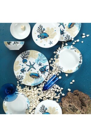 MNZ-Zeugma 24 قطعة 11509 نمط عشاء مجموعة ZG24Y260011509 - Kütahya Porselen