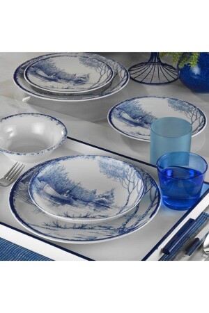 MNZ-Zeugma 24 قطعة 536616 عشاء تزيينية مجموعة NNZG24Y288536616 - Kütahya Porselen