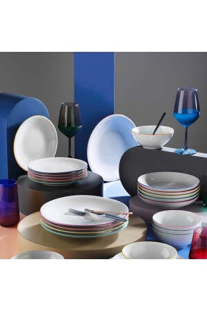 MNZ-Zeugma 24 قطعة عشاء مجموعة الديكور رقم:700f01 ZG24Y2700F01 - Kütahya Porselen