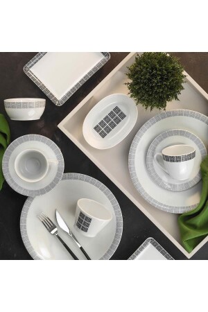 MNZ-Zeugma 32 قطعة 12026 طعام الإفطار الديكورية مجموعة ZG32KH42012026 - Kütahya Porselen