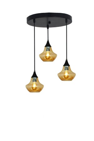 MNZ-Zeus 3-piece Black Tray Chandelier (2044-3bal) 3134 03 0100 01 01 - Taşcan Aydınlatma
