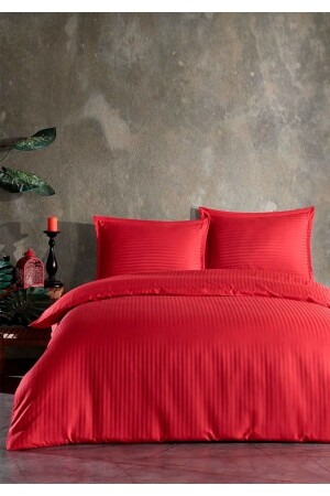 MNZ-Ziganahome حمراء مشاطرة ساترين غطاء سيتين سيتين سيتين سيتين بدون سادة و 2 غطاءات وسادة Zgn3434 - enti ev tekstili