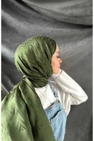 نمط MNZ-Zigzag خاكي القطن جاكارد شال - Mis İpek