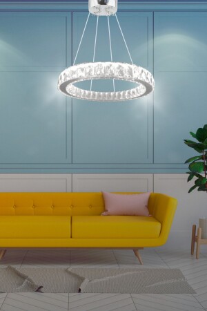 MNZ-Zilla واحد مصباح معلق حديثة كريستال الحجر LED شمعة - 3 ألوان (بيضاء - أصفر - ضوء النهار) 30 سم سم SAPPHIRE30GMS - bestof tasarım