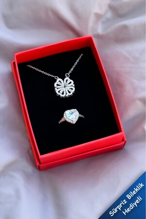 MNZ-Zircon Stone Collapsible Magnet Steel Clover Necklace ومرقة باندورة مزمنة بالزركون الفضية - The Collection