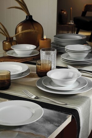 (MNZ-Zümrüt) ، مجموعة عشاء 24 قطعة لـ 6 أشخاص (ZUM24Y200) - Kütahya Porselen