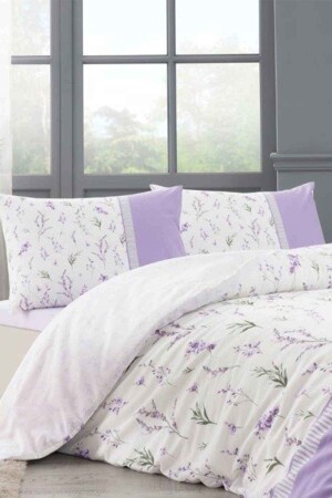 Modaletto Vervain Bettbezug-Set für Doppelbett, Lila EVTNVTÖZDL00517 - 2