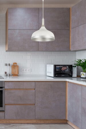 م.ن.ز-ماركو تصميم خاص مصممة عصرية مزخرفة مطبخ غرفة المعيشة داخلية بيضاء مصباح عريضة فضية واحد شمعة الكون - Modavize