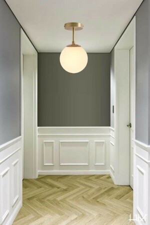 غرفة المعيشة الحديثة - المطبخ - غرفة النوم زجاجات الذهبية القديمة سقف واحد سقف - Modavize