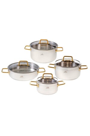 MNZ-Modena 8 Piece Titanium Gold Cookware Set 500 01. 01. 8229 - Jumbo