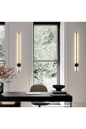 Modern Dekoratif Led Duvar Aplik 70cm Siyah 3000k - 4