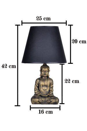 Modern Dizayn Buda Abajur Gold-Bej qdecabjbuda013 - 3