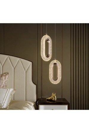 Modern Elegance Luxury Crystal Tekli Sarkıt Led Avize Gold Sarı Kademeli 3 Renk burenze1099 - 6