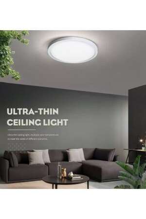 Modern Ledli Avize Tavana Sıfır Avize Panel Light 6400k Beyaz Işık - 5