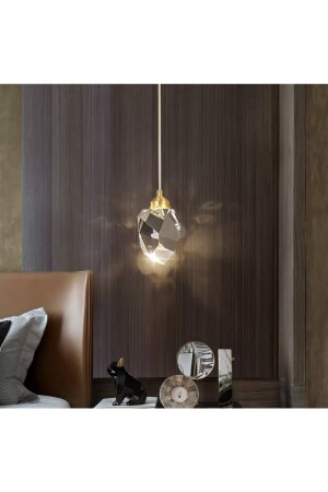 Modern Luxury Kristalize Cam Tekli Sarkıt Led Avize Gold Sarı burenze2022-12 - 5