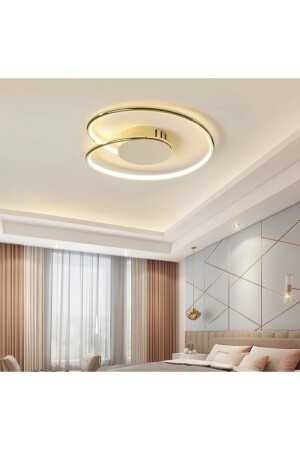 Modern Luxury Plafonyer Tavan Led Avize Gold Sarı Büyük Boy Ledli Avize burenze974 - 3