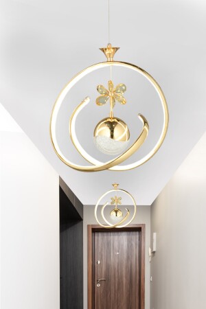 Modern Luxury Sarkıt Led Avize Gold Sarı 2'li Set LUNAAD035-2FGD - 6