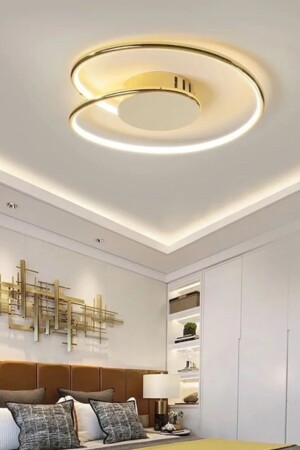 Modern Luxury Tasarım Tavan Plafonyer Gold Ledli Avize LUNA-AD77Y-FGD - 3