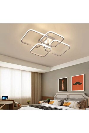 Modern Plafonyer Led Avize Krom Kare Beyaz Işık burenze979 - 5